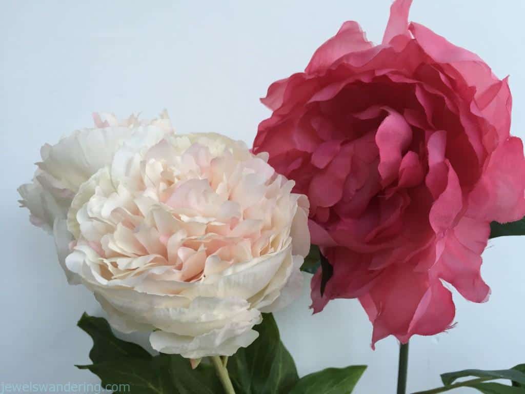 Fake plastic peonies