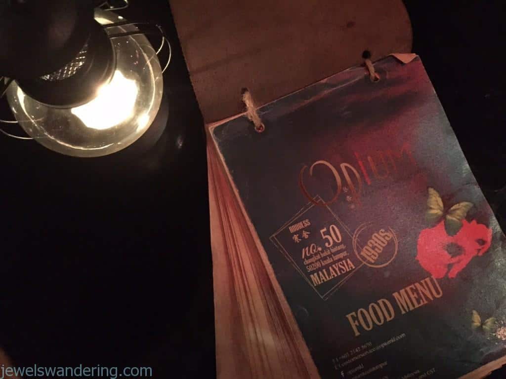 Opium Menu