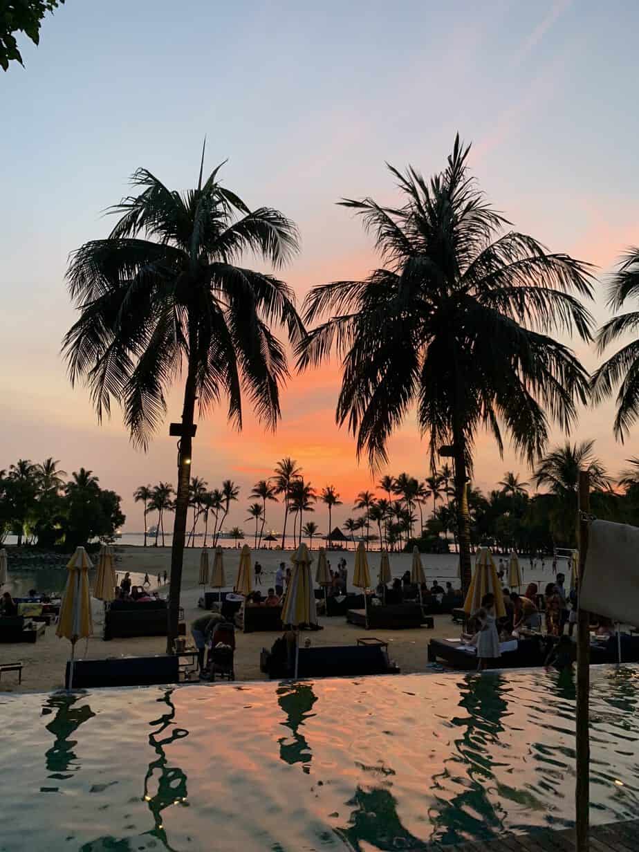 Sunset, Tanjong Beach Club, Palm Trees