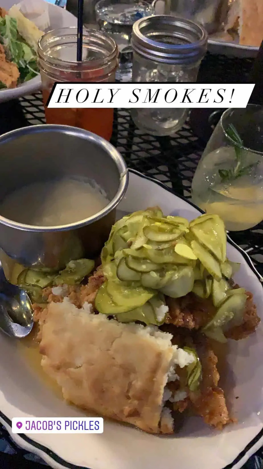 Biscuit and grits and pickles